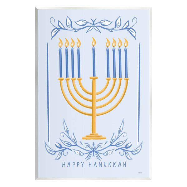 Winston Porter Happy Hanukkah Botanical Menorah by Unframed Graphic